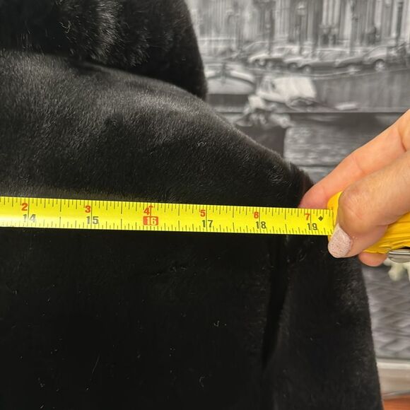 Donna Salyers Fabulous Fur Coat Jacket Full Zip Hoodie Black Pockets Oversized - Picture 4 of 8